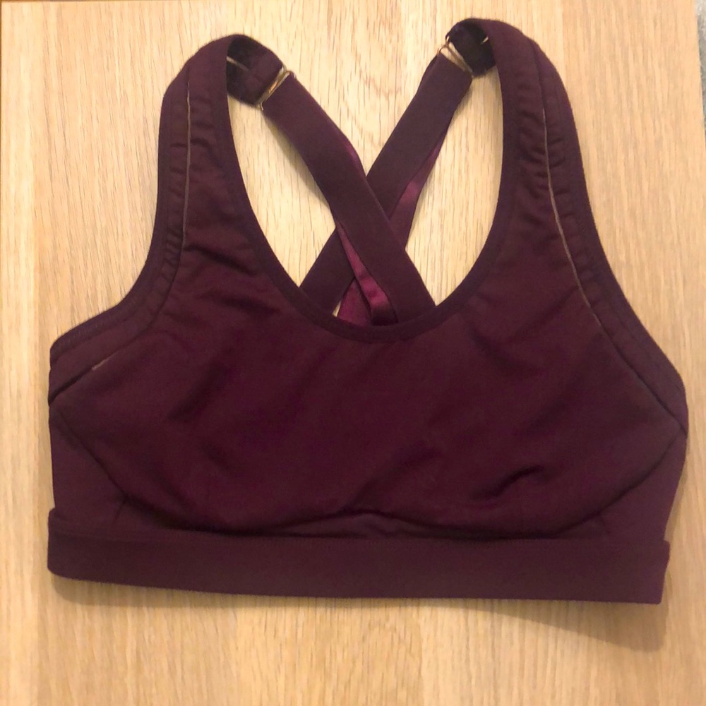 Purple/ burgundy Fabletics sports bra